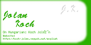 jolan koch business card